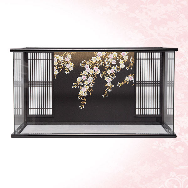 黒塗格子桜 親王ケース飾り w93128
