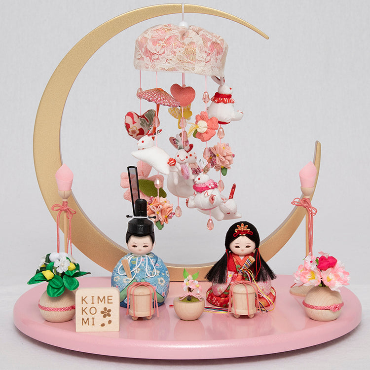 ここひめ 木目込み親王飾り 吊るし飾り付き w13161