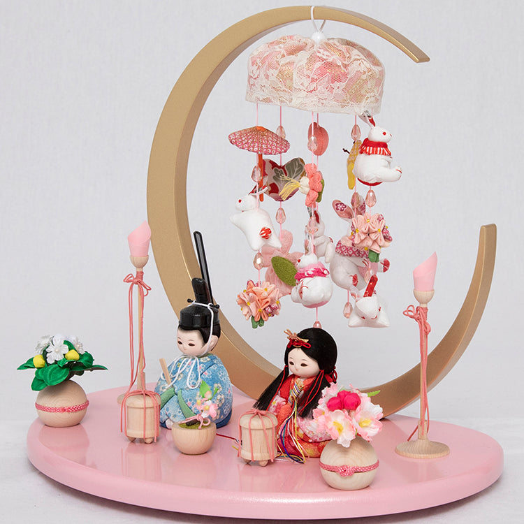 ここひめ 木目込み親王飾り 吊るし飾り付き w13161