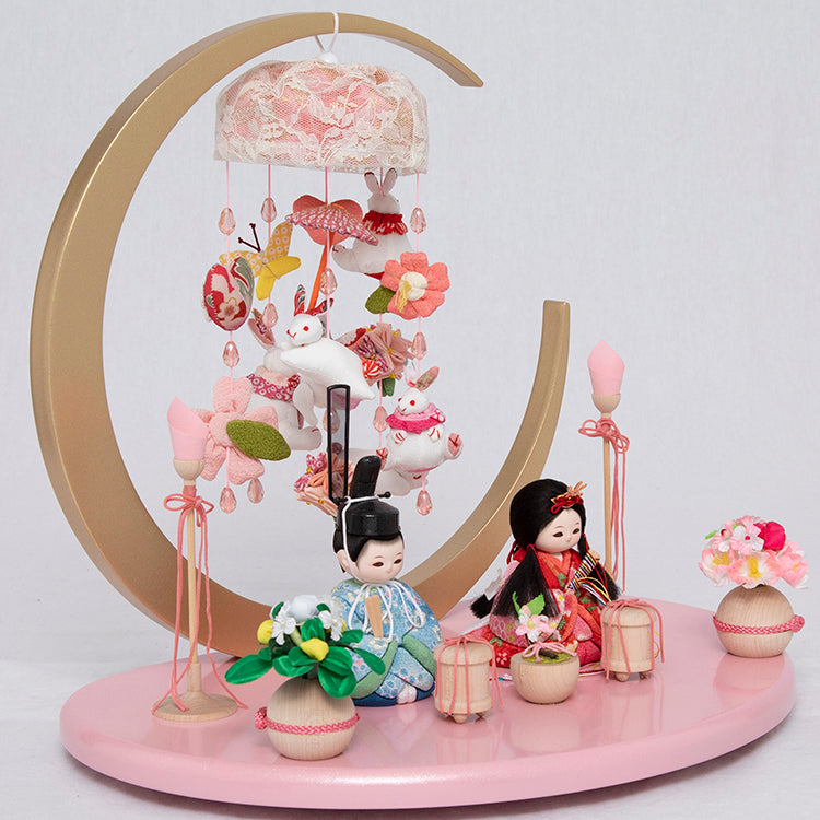 ここひめ 木目込み親王飾り 吊るし飾り付き w13161