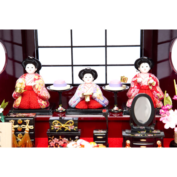 六角木目込五人ケース飾り w43635