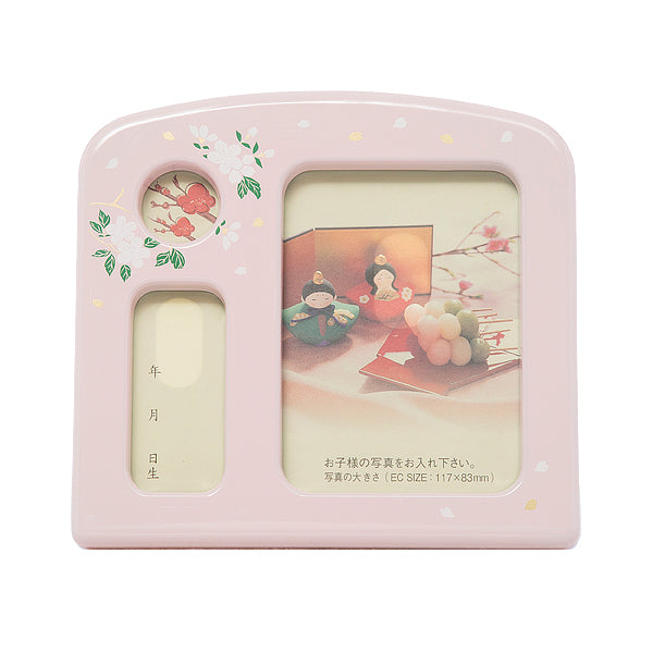 オルゴール付き写真立て (中) さくら色蒔絵付 orw190