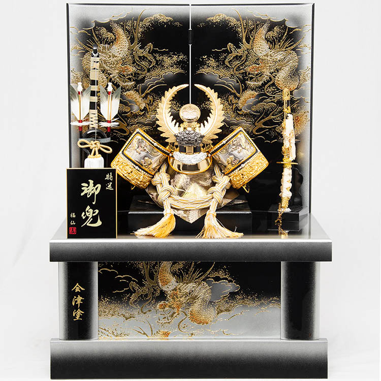 黄金龍三武将 兜収納飾り sw85147