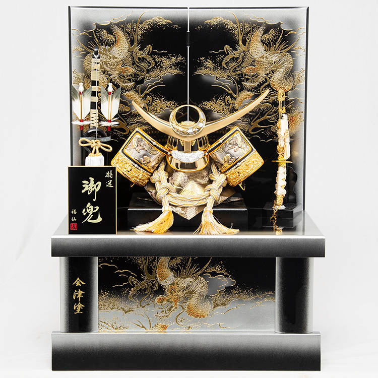 黄金龍三武将 兜収納飾り sw85147