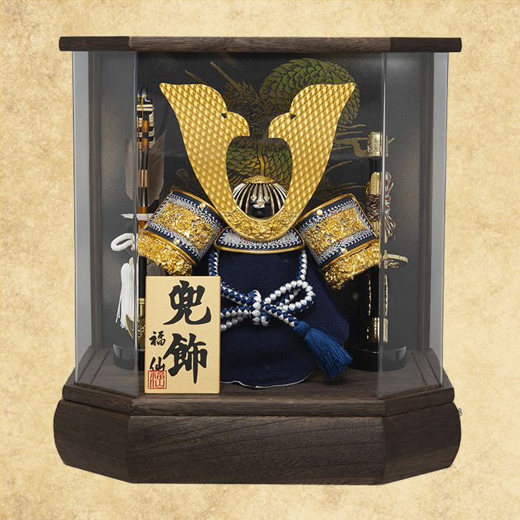 金鍬形焼桐 兜ケース飾り sw05067 – 福仙 金鍬形焼桐 兜ケース飾り sw05067 – 福仙