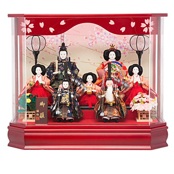 六角アクリル欄間付 七人ケース w63152