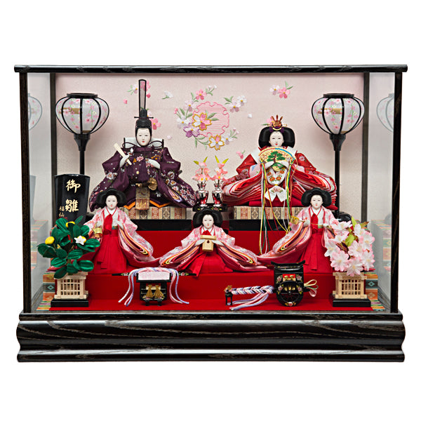 黒塗五人 ケース飾り w63138