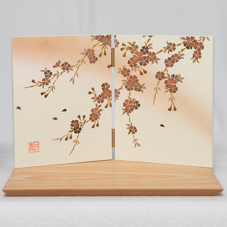 夢羽雛ましろ　ちりめん雛　平飾り(桜ぱねる・白)
