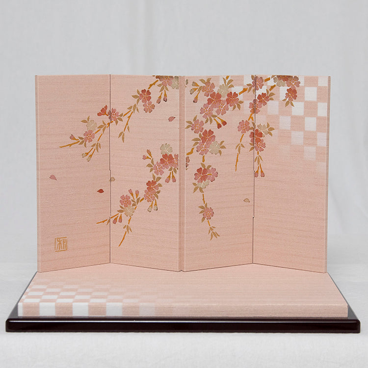 夢羽雛こはる　ちりめん雛　平飾り(桜ぱねる・桃)
