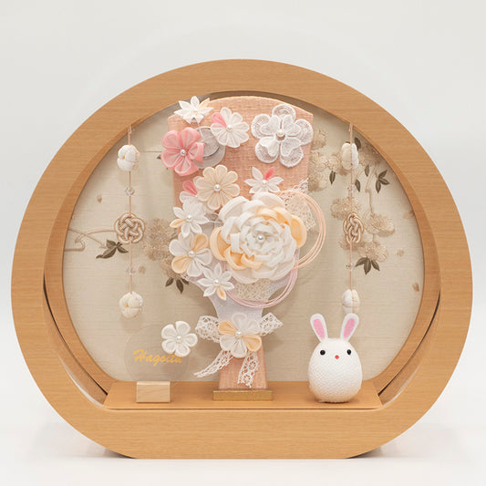 羽子板ケース飾り　桜うさぎ　W-51088