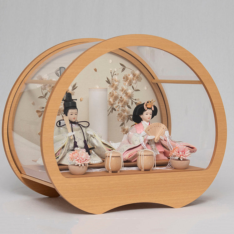 ＊「まこちゃん様」専用　天冠付き久月:親王飾り輪島塗:飾り収納箱　豪華3点セット 月帆 （つきほ） 親王ケース飾り w63036 – 福仙