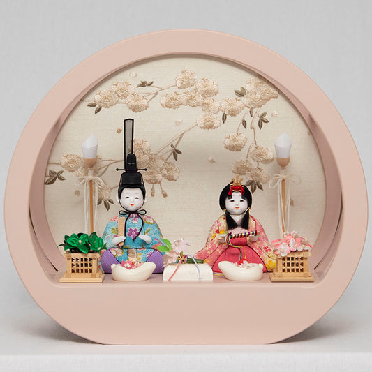 ほっぺ　（ピーチ）　木目込　親王ケース飾り　w63173