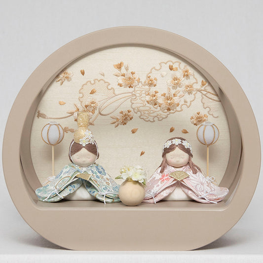 夢羽雛こはる　ちりめん雛　親王ケース飾り　wk63210