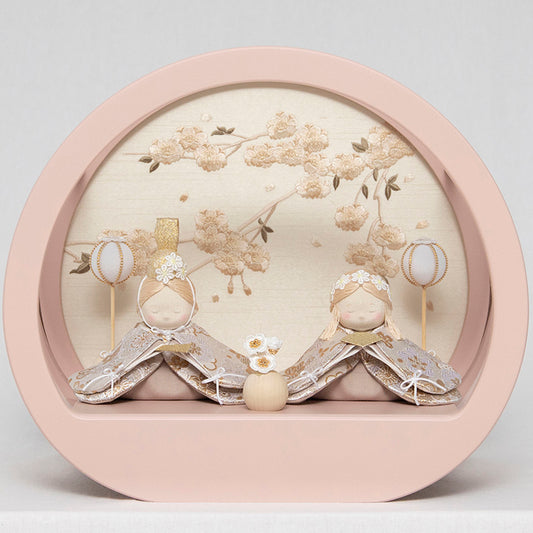 夢羽雛ましろ　ちりめん雛　親王ケース飾り　wk63227